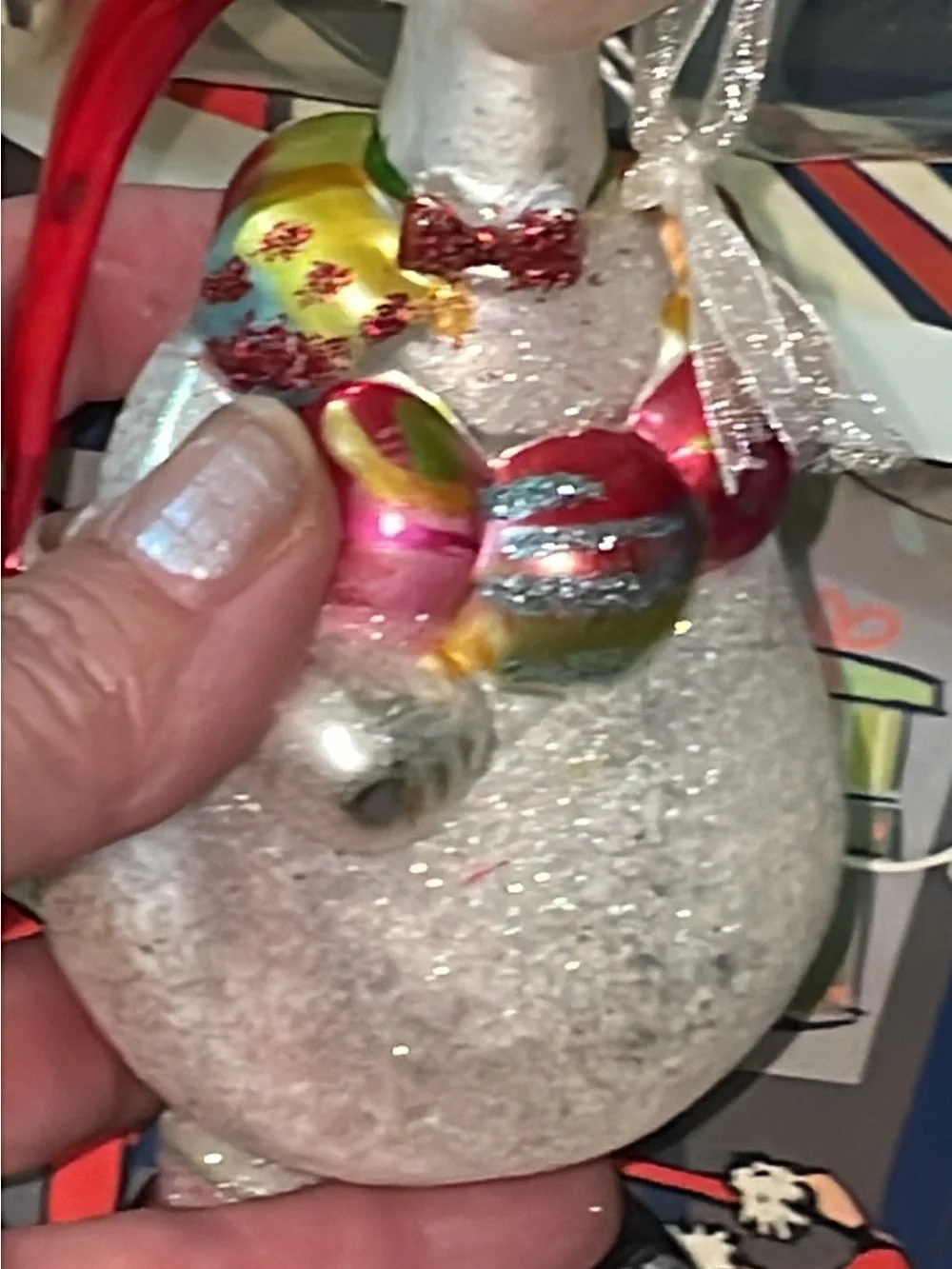 Pier 1 vintage glass old world style Christmas ornaments girl bear poland